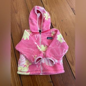 Patagonia Baby Pink Synchilla Zip Hooded Fleece 6-12 months